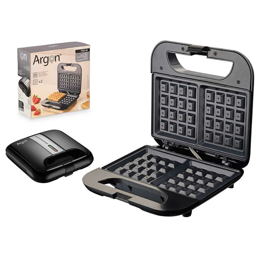 Gofrera Argon K-901B/W Negro Acero 750 W | Gofreras de diseño para cocina moderna