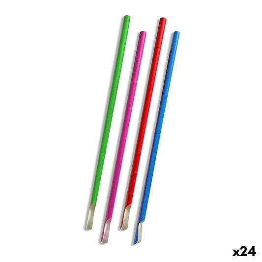 Pajitas Algon Cartón Multicolor Cuchara 25 Piezas 24 Unidades | Gadgets de diseño para cocina moderna | vajilla