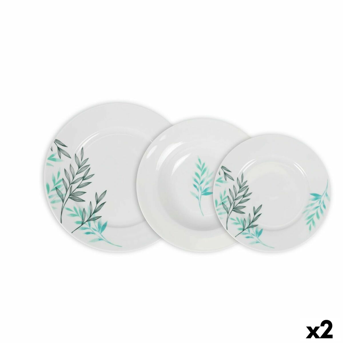 Set de vajilla la mediterránea lora redonda 18 piezas (2 unidades) | Juegos de Vajillas de diseño para cocina moderna